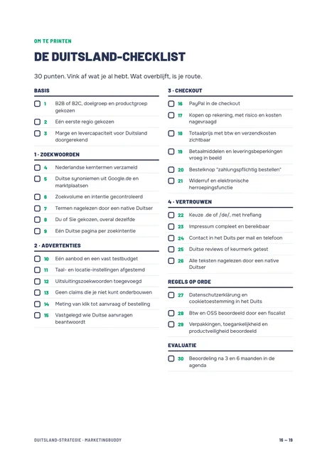 Pagina uit de strategie: De Duitsland-checklist